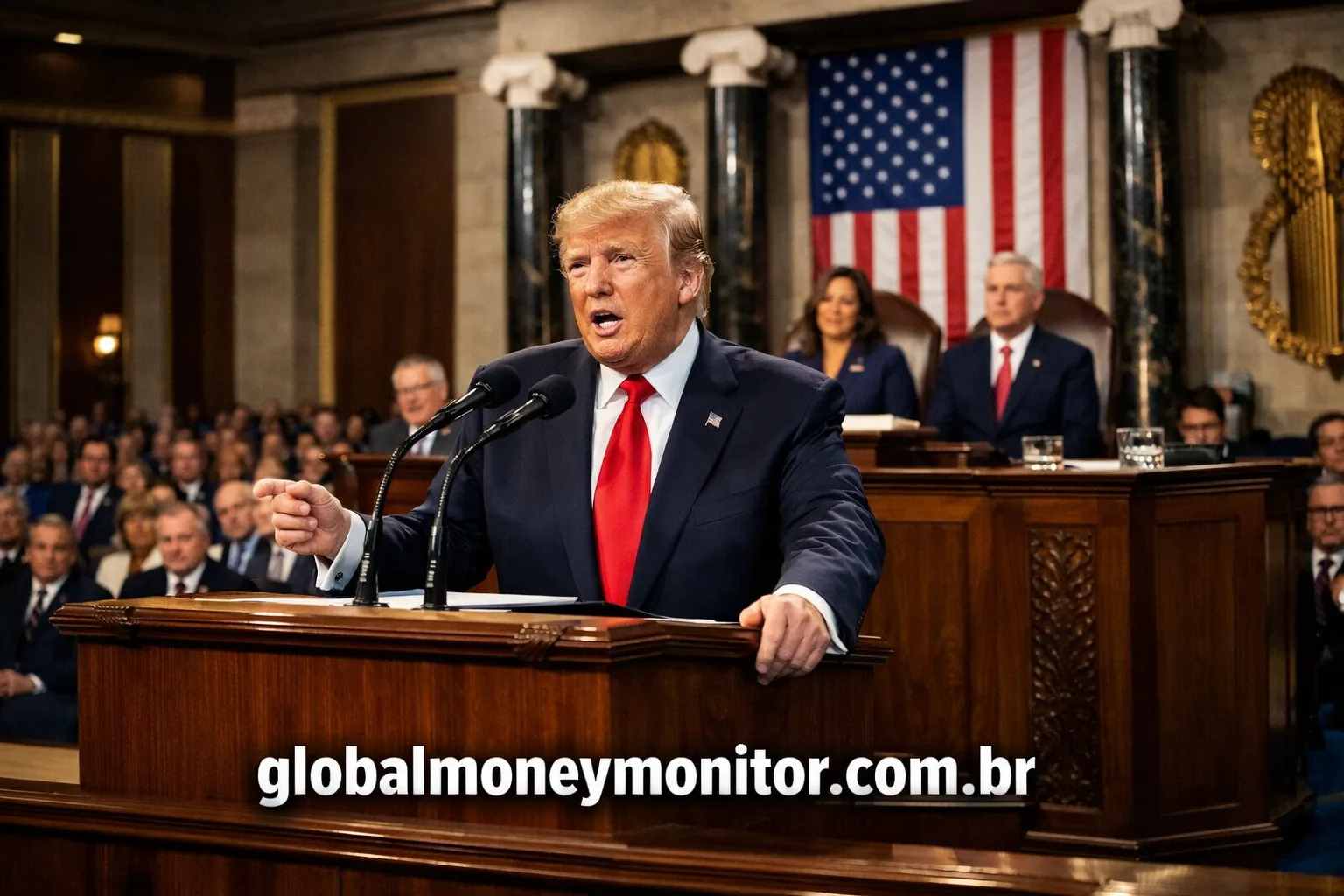 Trump volta ao centro do palco global com discurso histórico ao Estado da União