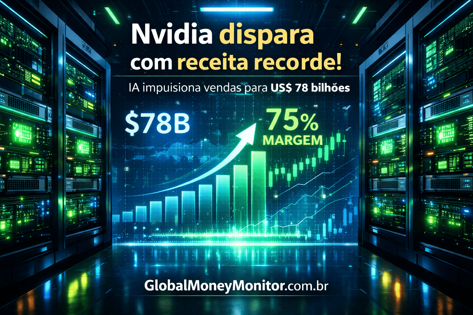 Nvidia surpreende Wall Street com receita histórica e amplia liderança na corrida global por chips de IA