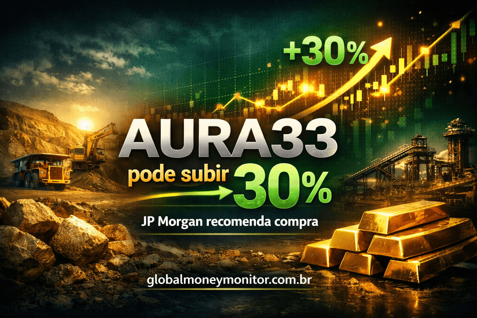 Aura Minerals dispara no radar do JP Morgan e pode subir 30%, aponta banco