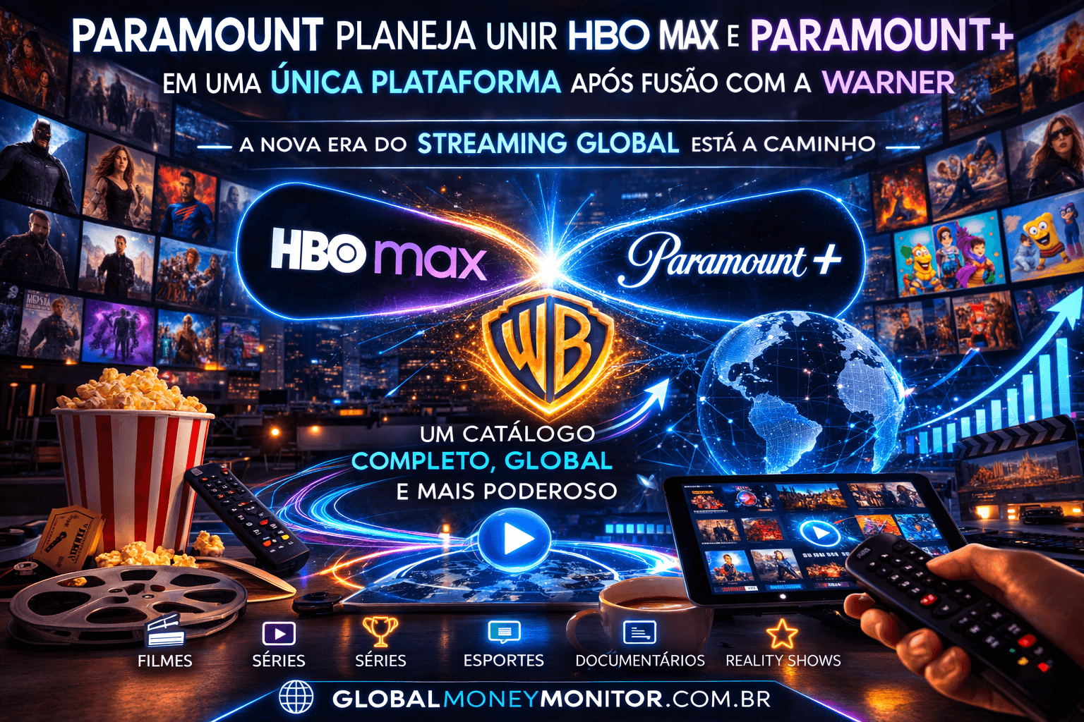Paramount quer criar super streaming ao unir HBO Max e Paramount+ após fusão com Warner
