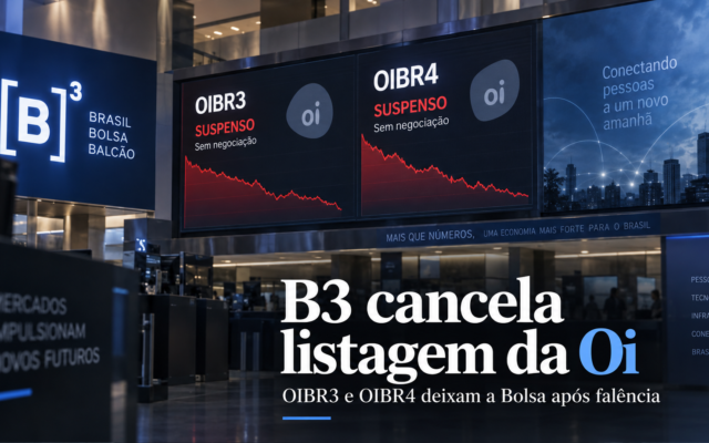 Fim de uma era na Bolsa: B3 cancela listagem da Oi após falência